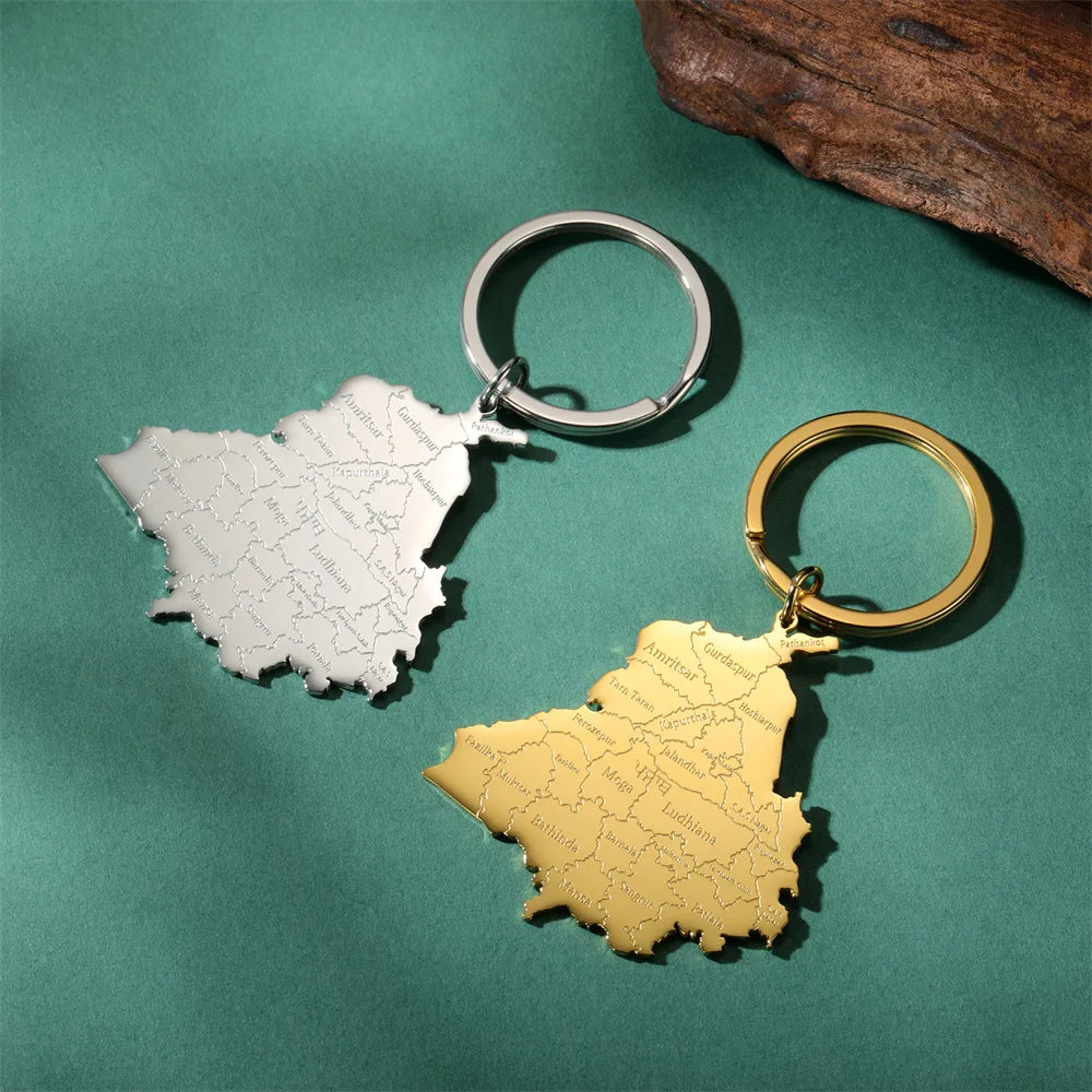 Punjab Map Keychain