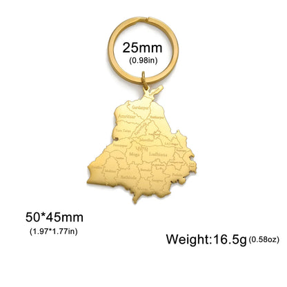 Punjab Map Keychain