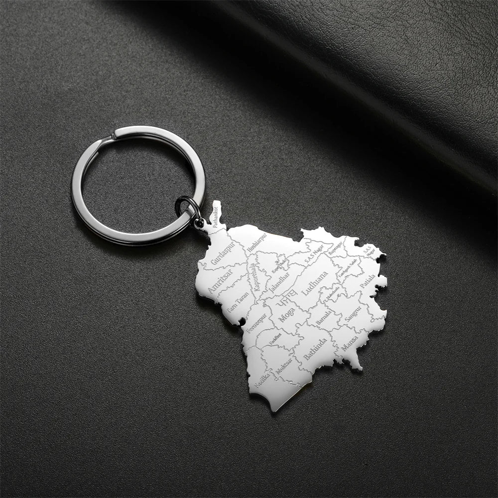 Punjab Map Keychain