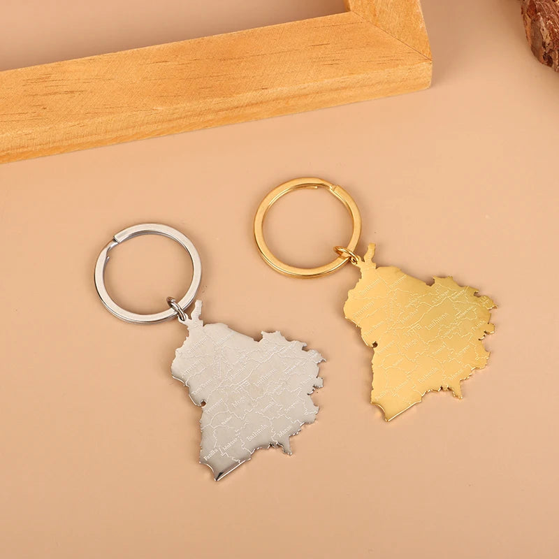 Punjab Map Keychain Titanium