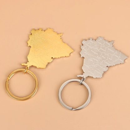 Punjab Map Keychain Titanium