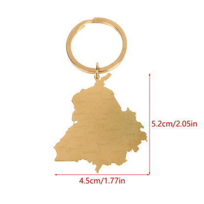 Punjab Map Keychain Titanium