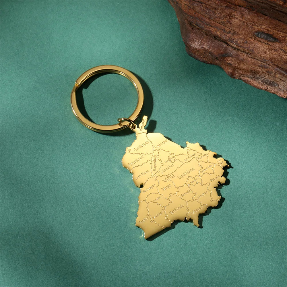 Punjab Map Keychain