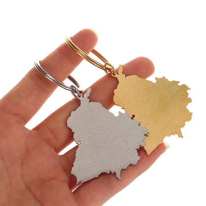 Punjab Map Keychain Titanium